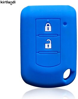 Kirtlandi Siliconen Autosleutel Cover Sleutelhanger Voor Mitsubishi Outlander Lancer Eclipse Galant Mirage Sleutelhouder Case Accessoires Tas Blauw