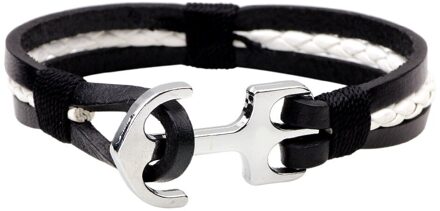Kirykle Anker Armband Mannen Charm Leather Rope Chain Armbanden Paracord Mode Anker Armband Mannelijke Wrap Metal Sport Haken
