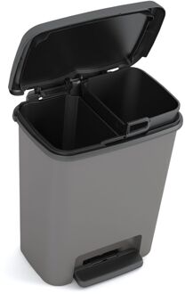 Kis pedaal afvalscheider - 2 x 12 liter Grijs