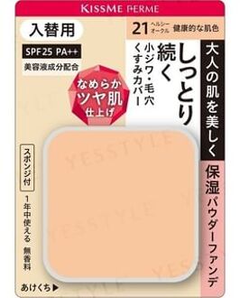 Kiss Me Ferme Moist Glossy Skin Powder Foundation SPF 25 PA++ Refill 10 Skin Tones Lighter Pink 11g