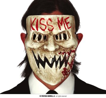 Kiss Me Halloween Masker Wit - Transparant