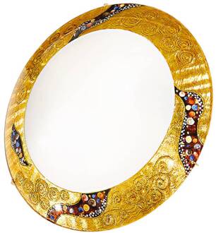 Kiss - ronde wandlamp, 30 cm goud, meerkleurig, wit