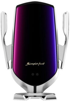 Kisscass Automatische Spannen Auto Draadloze Oplader Voor Iphone Xs 11 Pro Samsung Xiaomi Infrarood Sensor Auto Telefoon Houder Oplader zilver