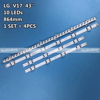 KIT 4pcs LED Strip For LG V17 43" TV 6916L-2867A 6916L-2867F 6916L-2867B 43UV340H LC430DGG (FK)(M3) 43UV340H 43uj6565 43UJ670V