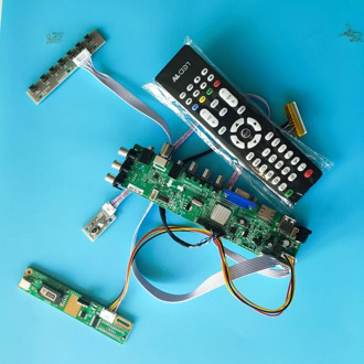 Kit For M141NWW1-102/M141NWW1-103 14.1"1280X800 30pin remote DVB-T TV VGA USB AV HDMI LCD Panel Controller board 1 CCFL Digital