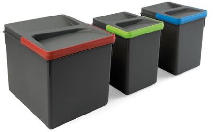 Kit Van Recycle Keukenlade Prullenbak Kit Recycle Hoogte 216mm, 1x12liter, 2x6liter