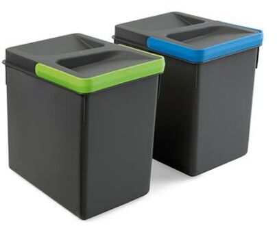 Kit Van Recycle Keukenlade Prullenbak Kit Recycle Hoogte 216mm, 2x6liter, Plastic