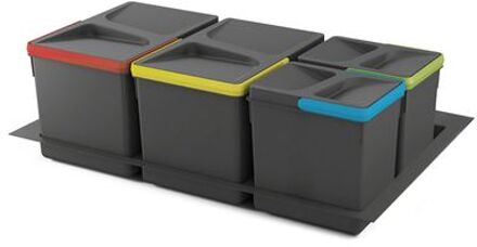 Kit Van Recycle Prullenbak Kit Voor Keukenlade Met Recycle Bodemhoogte 216mm, 2x12liter, 2x6l