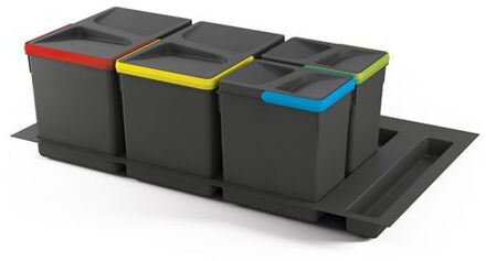 Kit Van Recycle Prullenbak Kit Voor Keukenlade Met Recycle Bodemhoogte 266mm, 2x15liter, 2x7l