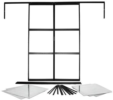 Kit Voor Dubbele Schuifdeur Voor Sirius Broeikas Aluminium Zwart