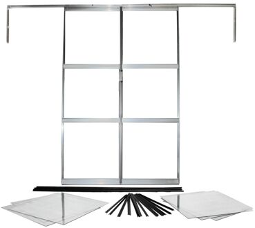Kit Voor Dubbele Schuifdeur Voor Sirius Broeikas Geanodiseerd Aluminium