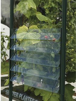 Kit Voor Louvreraam Met Smaragd Aluminium Lamellen En Kristalhelder Veiligheidsglas (esg) 61x45cm