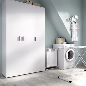 KIT wardrobe multi-purpose FIT 3 doors + 4 shelves in White