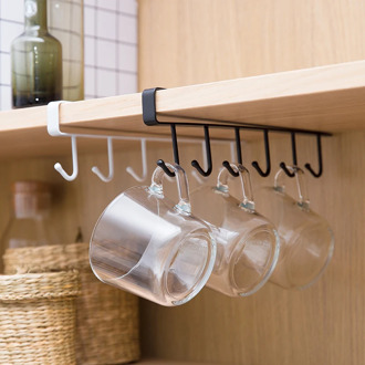 Kitchen Cupboard Storage Rack Cupboard Shelf Hanging Hook Organizer Closet Clothes Glass Mug Shelf Hanger Door Chest Hanging