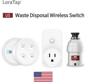 Kitchen Garbage Disposal Food Waste Grinder Wireless Switch Timer US Plug Replace Air Switch No Drilling No Pipe easy to install