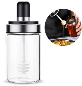 Kitchen Glass Seasoning Bottle Salt Storage Box sugar container sugar jar with Spoon Kitchen Supplies For Salt Pepper Powder 02