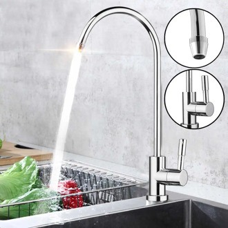 Kitchen Water Filter Faucet Chrome Plated 1/4 Inch Connect Hose Reverse Osmosis Filters Parts Purifier Direct Drinking Tap water