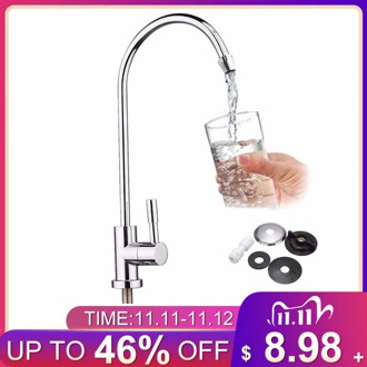 Kitchen Water Filter Faucet Chrome Plated 1/4 Inch Connect Hose Reverse Osmosis Filters Parts Purifier Direct Drinking Tap