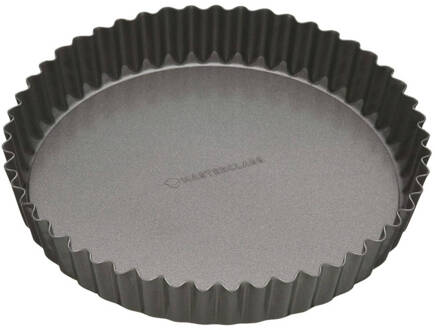 KitchenCraft Ronde geribbelde (quiche) bakvorm met losse bodem - 23cm - Masterclass Grijs, Zwart