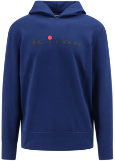 Kiton Blauwe hoodie, gemaakt in Italië Kiton , Blue , Heren - 2Xl,Xl,L