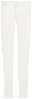 Kiton Crèmekleurige ultra slim linnen broek Kiton , White , Heren - W32,W33,W40