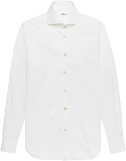 Kiton Delicate Katoenen Overhemd Kiton , White , Heren - 5XL