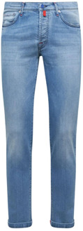 Kiton Indigo Slim-Fit Jeans Kiton , Blue , Heren - W34,W33,W32