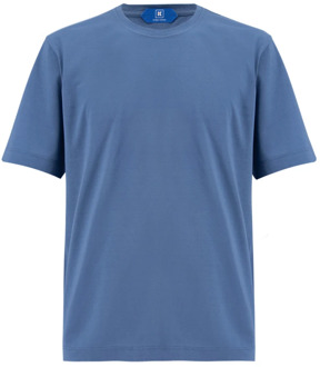 Kiton Katoenen Crew Neck T-shirt Kiton , Blue , Heren - 2Xl,Xl