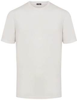 Kiton Katoenen T-shirt met korte mouwen en ronde hals Kiton , Beige , Heren - 2Xl,Xl,L,M,S
