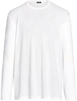 Kiton Katoenen T-Shirt met Lange Mouwen Kiton , White , Heren - 2Xl,Xl,L,S