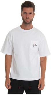 Kiton Logo Zak Oversized T-Shirt Kiton , White , Heren - 3XL