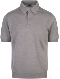 Kiton Luxe Grijs Zijde Blend Polo Shirt Kiton , Gray , Heren - 2Xl,Xl,L,M