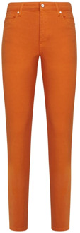 Kiton Oranje Slim-fit Denim Jeans Kiton , Orange , Dames - L,M,S,Xs,2Xs