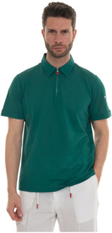 Kiton Polo shirt met halve rits Kiton , Green , Heren - Xl,L,M