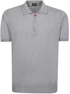 Kiton Polo T-shirt met rits Kiton , Gray , Heren - M,S