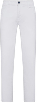 Kiton Slim Fit Witte Denim Jeans Kiton , White , Heren - W36,W35