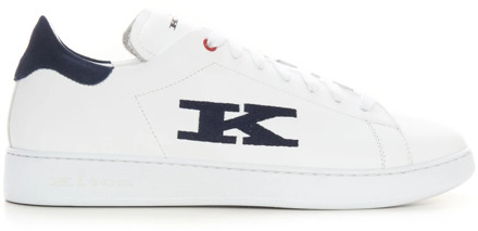 Kiton Sneakers met veters en contrasterende hiel Kiton , White , Heren - 44 Eu,45 Eu,41 1/2 Eu,41 EU