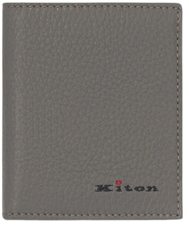 Kiton Walletkalfsleer Kiton , Gray , Heren - ONE Size