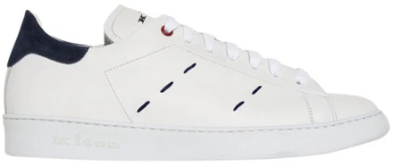 Kiton Witte kalfsleren sneakers met maxi-stiksels Kiton , White , Heren - 41 Eu,45 EU