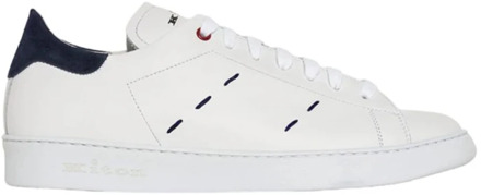 Kiton Witte Leren Lage Top Sneakers Kiton , White , Heren - 41 Eu,45 Eu,40 Eu,44 Eu,42 EU