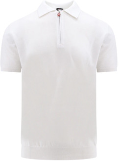 Kiton Witte T-shirt met halve rits Kiton , White , Heren