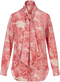 Kiton Zijden overhemd met bloemenprint Kiton , Pink , Dames - M,S,Xs