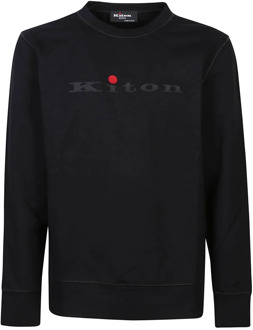 Kiton Zwart Ronde Hals Sweatshirt Kiton , Black , Heren - 2Xl,Xl,M