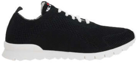 Kiton Zwarte Lage Stretch Sneakers Kiton , Black , Heren - 43 1/2 Eu,44 EU