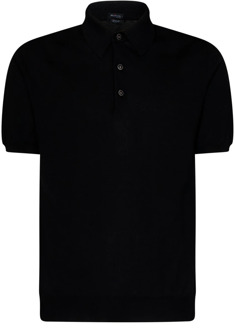 Kiton Zwarte Polo T-shirt 100% Katoen Kiton , Black , Heren - L,S