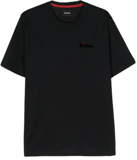 Kiton Zwarte Ronde Hals Korte Mouw T-Shirt Kiton , Black , Heren - 2Xl,Xl,L,M