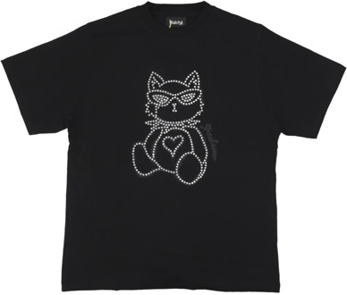 Kitten Tee Zwart Streetwear Disclaimer , Black , Dames - L,M,S,Xs
