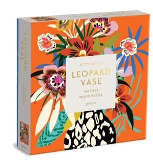 Kitty Mccall Leopard Vase 144 Piece Wood Puzzle - Galison