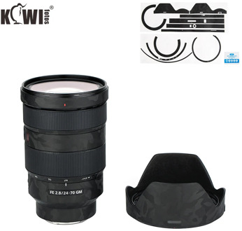 Kiwi Anti-Scratch Lens and Lens Hood Cover Sticker For Sony FE 24-70mm f/2.8 GM Lens (SEL2470GM) Camera Decoration Shadow Black