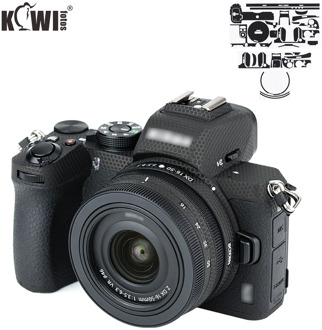 Kiwi Camera Body and Lens Sticker Cover For Nikon Z50 + 16-50mm lens Anti-Scratch Protective Skin Film Kit Matrix Black